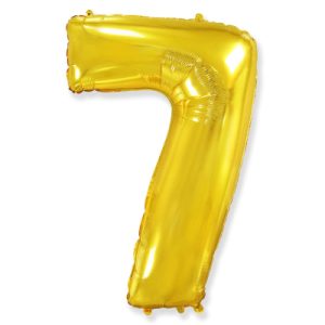 Globo número 7 inflado con helio y contrapeso medida 102 cm